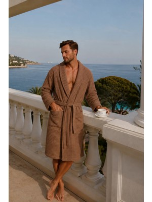 İrya Aura Waffle Erkek Bornoz Kahve L-Xl