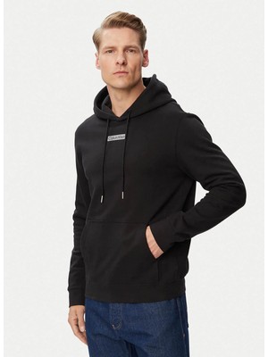 Calvin Klein Siyah Erkek Kapüşonlu Sweatshirt LV04RG276GUB1_LS 350TERRY Eu Sp gr