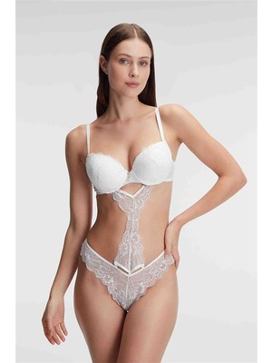 Findit Fantezi Destekli Balenli Kaplı Dantel Detaylı Sütyen Slip Iç Çamaşırı Takımı