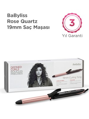 BaByliss Rose Quartz 25 mm 210 Derece 6 Isı Ayarlı Kuvars Seramik Kaplama Orta Kalınlıkta Saç Maşası C451E