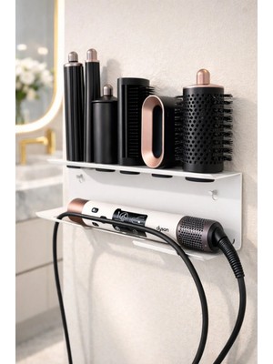 Venon Home Metal Beyaz Saç Makinesi Dyson Aparat Airwrap Multistyler Uyumlu Düzenleyici Stand Saç Makine Düzenleyici