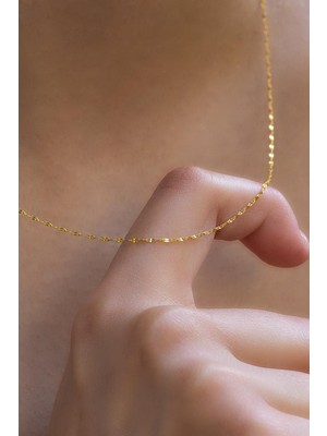 Bayar Gold 14 Ayar Altın İnce Aynalı Kolye 1 mm