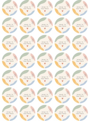 Miray Craft 140 Adet Sevgi ile Hazırlandı Paketleme Stickerları 3,5 cm | Yuvarlak Hediye Paketleme Etiketi