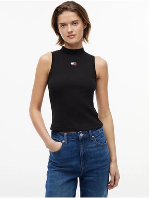Tommy Jeans Siyah Kadın Nakışlı T-Shirt DW0DW23478BDS
