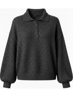 Retrobird Polo Yaka Basic Kazak Kadın Antrasit