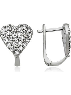 Inure Jewelry Gümüş Kalp Küpe