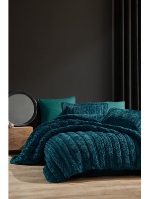 Elart Velvet Comfort Uyku Seti 3 Parça Çift Kişilik Kadife Zümrüt Yeşili