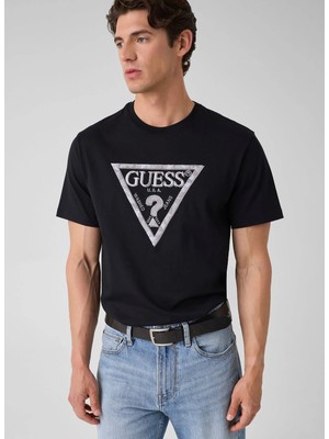 Guess Siyah Erkek T-Shirt M6YI47K4233-JBLK Leave T-Shirt