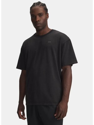 Under Armour 6014444-008 Ua M Hwt Os Wash Ss Siyah Yuvarlak Yaka Düz Erkek T-Shirt