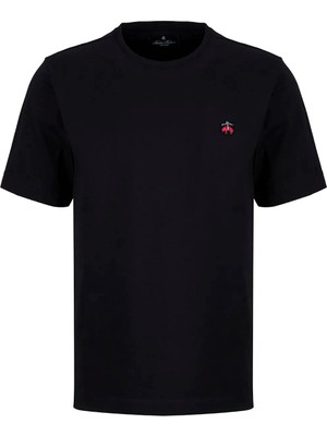 Brooks Brothers Siyah Erkek Logo Baskılı T-Shirt BBSS26MTS005