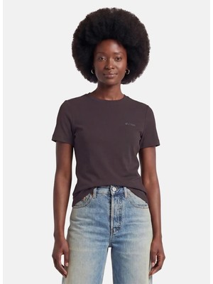 Guess Kahverengi Kadın Bisiklet Yaka Slim Fit T-Shirt V6RI07J1314-A154