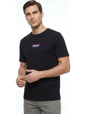 Wrangler Siyah Erkek Relaxed Logo Baskılı T-Shirt W2610068001