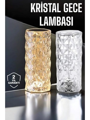 Hace Bazaar Gece Lambası Kristal Lamba Dokunmatik Şarjlı Hediyelik