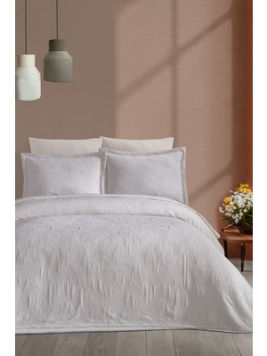 Elart Nice Yatak Örtüsü Tek Kişilik 2 Parça (180x240 cm) Krem