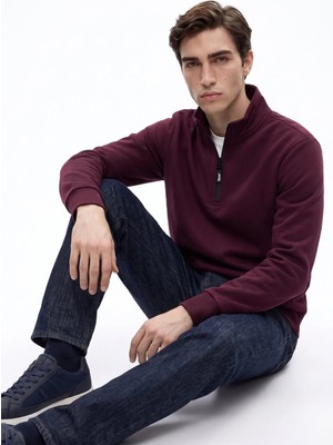 Jeep Bordo Erkek Sweatshirt C4WM-SWT4256