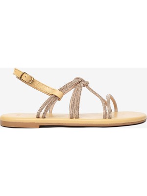 Greyder Kadın Pembe Taşlı Hakiki Deri Sandalet 4Y2WS59102