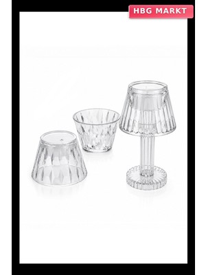 HBG Markt 24 Adet Kristal Damlalı Mumluk Mini Pilli Masa Lambası Abajur