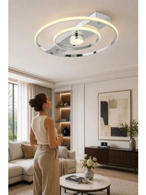 Esslight Alfa 45 Cm 3 Renk Işık Özellikli Led'li Avize Salon Mutfak Yatak Odası