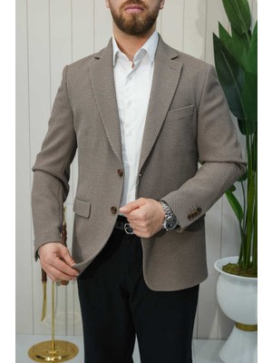 Beystil Mono Yaka Vizon Ceket 351 - Slim Fit