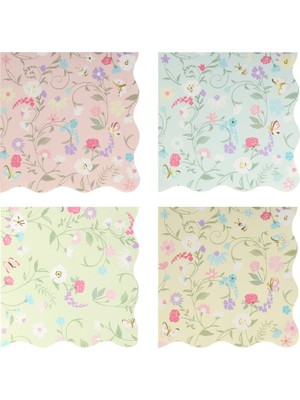 Meri Meri - Ladurée Floral Small Napkins - Ladurée Çiçekli Peçeteler - S - 16'lı