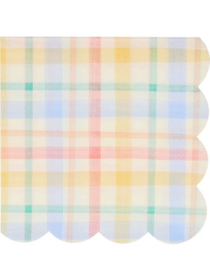 Meri Meri - Large Spring Plaid Napkins - Bahar Yeri Peçeteler - 16'lı