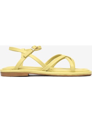 Kadın Neon Yeşili Hakiki Deri Sandalet 4Y2CS59032