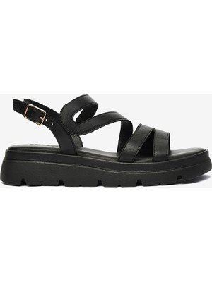 Greyder Kadın Siyah Hakiki Deri Sandalet 4Y2FS59030