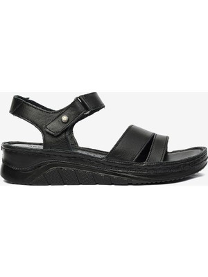 Greyder Kadın Siyah Hakiki Deri Sandalet 4Y2FS57472