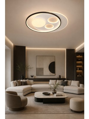 Esslight OSCAR 50 CM PLAFONYER LED AVİZE 3 RENK IŞIK MODLU (BEYAZ SARI GÜN IŞIĞI) SALON OTURMA ODASI YATAK ODASI OFİS