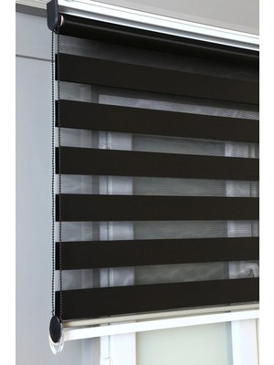Bizden Perde Siyah Düz Zebra Stor Kaliteli Güneşlik Perdeler