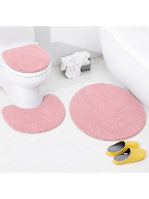 Beğendi Home Banyo Paspası Klozet Takımı 3 Lü Shaggy 80X80 YUVARLAK/50X54 /36X45