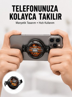 TeknoKapsül Telefon Soğutucu | LED Işık Efektli | Power Aparatlı | Sessiz ve Taşınabilir Model Yeni Nesil -
