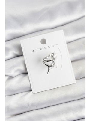 TeknoKapsül Gümüş Renk Pirinç Diken Model Kıkırdak Earcuff Küpe -