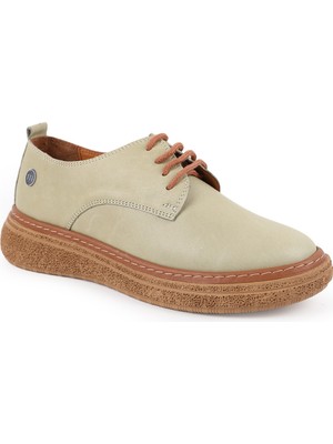Mammamia Kadın Günlük Ayakkabı Hakiki Deri Bağcıklı Kalın Platform Taban Oxford Sneaker 26Y-7560