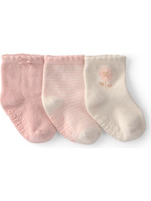 Carter's Kız Bebek 3lü Çorap Yenidoğan-12-24 Ay Çok Renkli