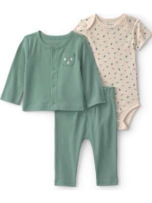 Carter's Erkek Bebek 3lü Hırkalı Set Yenidoğan-12 Ay Yeşil