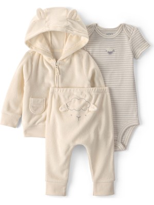 Carter's Bebek 3lü Hırkalı Set Yenidoğan-12 Ay Ekru