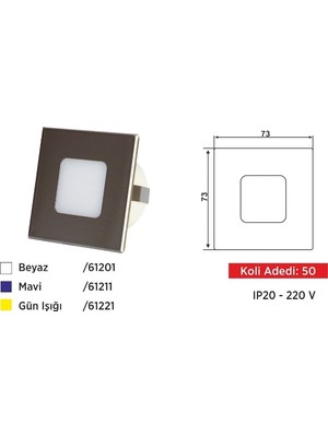 Akviva Klasik Kare LED Spot Siyah Kasa 3000K