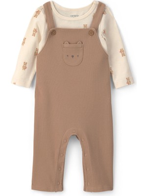 Carter's Erkek Bebek Salopet Set Yenidoğan-12 Ay Kahverengi