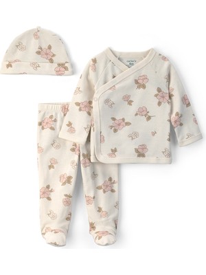 Carter's Kız Bebek 3lü Set Prematüre-9 Ay Ekru