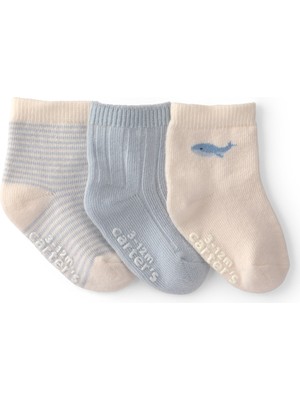 Carter's Erkek Bebek 3lü Çorap Yenidoğan-12-24 Ay Çok Renkli
