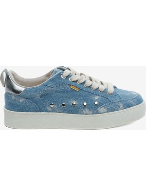 Greyder Kadın Mavi Hakiki Deri Sneaker Ayakkabı 5Y2UA34443