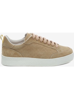 Greyder Kadın Bej Hakiki Deri Sneaker Ayakkabı 5Y2SA34441