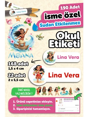 Msticker 190 Adet Kişiye Özel Okul Etiketi Isim Yazılabilen Kalem Defter Suluk Etiketi Suya Dayanıklı