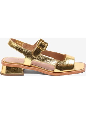 Kadın Altın Hakiki Deri Sandalet 5Y2WS59230