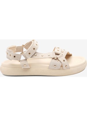 Greyder Kadın Bej Hakiki Deri Sandalet 5Y2CS34480