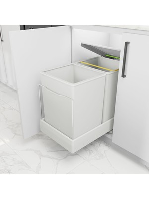 Huzur Teles.ray Plastik Gövde Çöp Kovası 14+14 Lt (1 ADET)