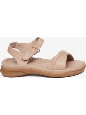 Greyder Kadın Vizon Hakiki Deri Sandalet 5Y2FS33580