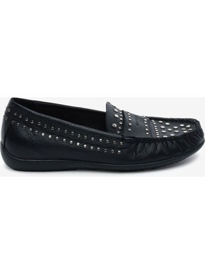 Greyder Kadın Siyah Hakiki Deri Loafer Ayakkabı 5Y2CA34392
