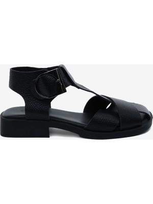 Greyder Kadın Siyah Hakiki Deri Sandalet 5Y2AS59013